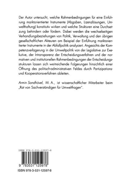 Produktbild: Marktorientierte Instrumente der Umweltpolitik