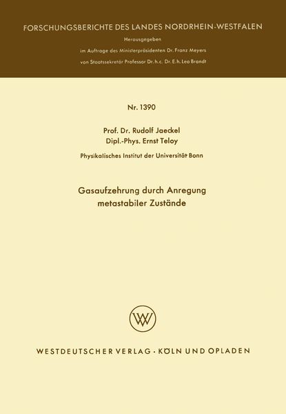 Produktbild: Gasaufzehrung durch Anregung metastabiler Zust&auml;nde