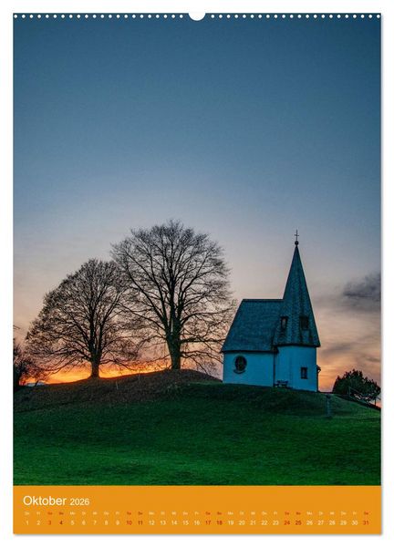 Produktbild: Malerische Kirchen und Kapellen (hochwertiger Premium Wandkalender 2026 DIN A2 hoch), Kunstdruck in Hochglanz