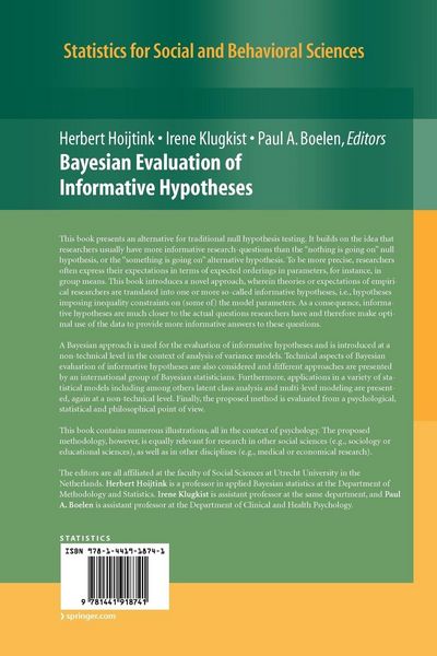 Produktbild: Bayesian Evaluation of Informative Hypotheses