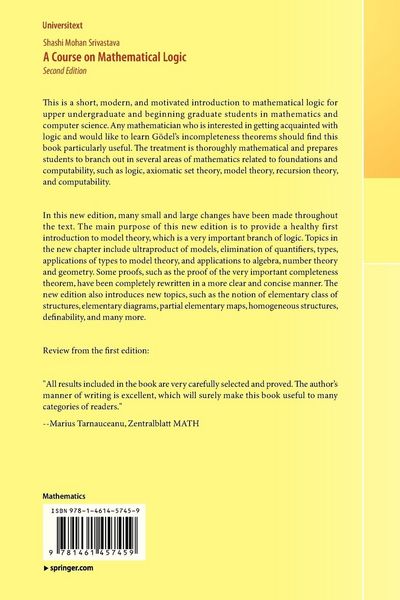 Produktbild: A Course on Mathematical Logic