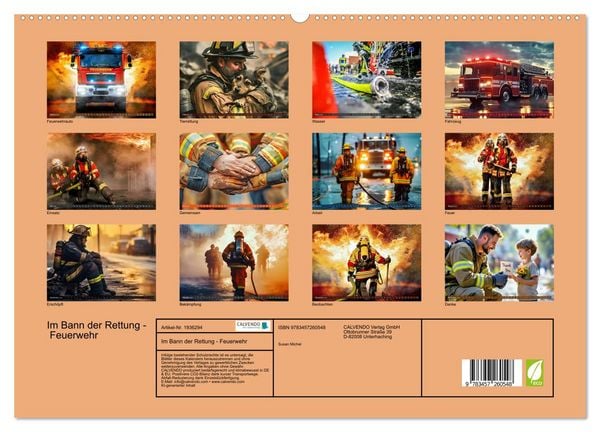 Produktbild: Im Bann der Rettung - Feuerwehr (hochwertiger Premium Wandkalender 2026 DIN A2 quer), Kunstdruck in Hochglanz
