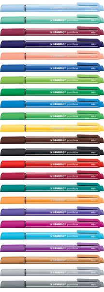 Produktbild: STABILO Filzschreiber -   pointMax - 24er Pack - mit 24 verschiedenen Farben