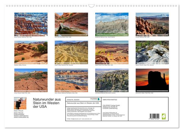 Produktbild: Naturwunder aus Stein im Westen der USA (Wandkalender 2026 DIN A2 quer), CALVENDO Monatskalender