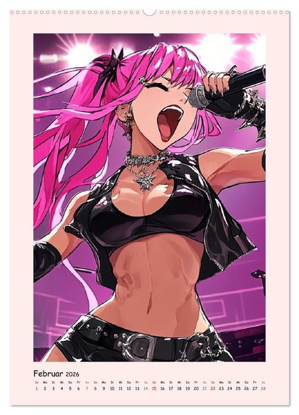 Produktbild: Manga Party-Girls. Singende und tanzende Stars (Wandkalender 2026 DIN A2 hoch), CALVENDO Monatskalender