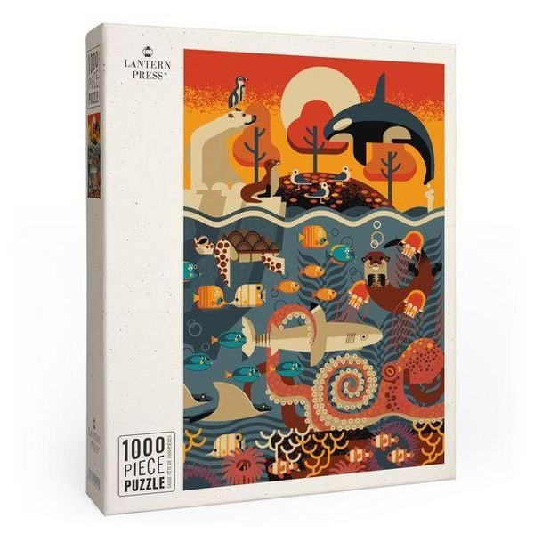 Marine Animals - Geometric - Textured - 1000 Piece Puzzle