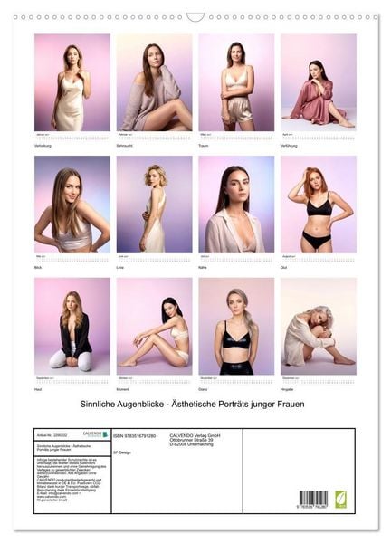 Produktbild: Sinnliche Augenblicke - &Auml;sthetische Portr&auml;ts junger Frauen (Wandkalender 2027 DIN A2 hoch), CALVENDO Monatskalender