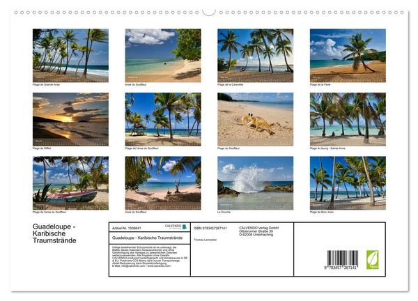 Produktbild: Guadeloupe - Karibische Traumstr&auml;nde (hochwertiger Premium Wandkalender 2026 DIN A2 quer), Kunstdruck in Hochglanz