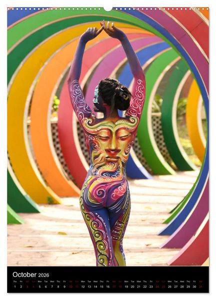 Produktbild: Equatorial Guinea Bodypainting Festival (High Quality Premium Wall Calendar 2026 DIN A2 portrait),CALVENDO 12 Month Wall Calendar