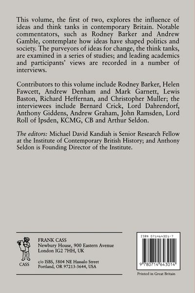 Produktbild: Ideas and Think Tanks in Contemporary Britain