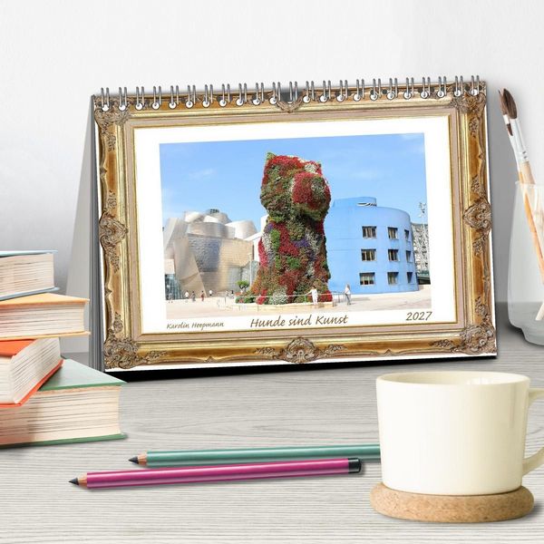 Produktbild: Hunde sind Kunst (Tischkalender 2027 DIN A5 quer), CALVENDO Monatskalender