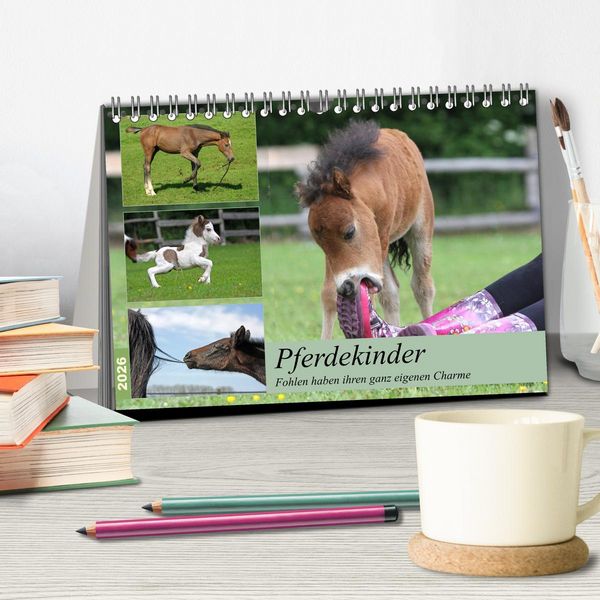 Produktbild: Pferdekinder - Fohlen haben ihren ganz eigenen Charme (Tischkalender 2026 DIN A5 quer), CALVENDO Monatskalender