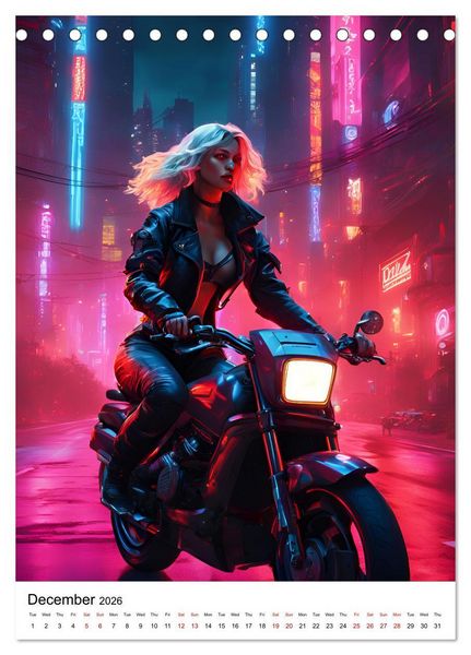 Produktbild: The Witches of Cyberpunk City (Desk Calendar 2026 DIN A5 portrait), CALVENDO 12 Month DeskCalendar