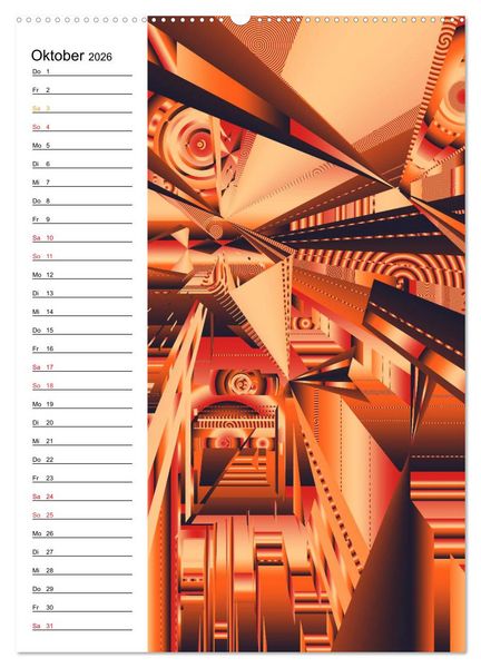 Produktbild: Geometrische Raumeindr&uuml;cke Planer (hochwertiger Premium Wandkalender 2026 DIN A2 hoch), Kunstdruck in Hochglanz
