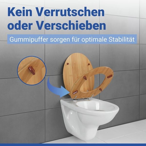 Produktbild: WC Sitz Mod. Bambus, Toilettensitz aus Bambus