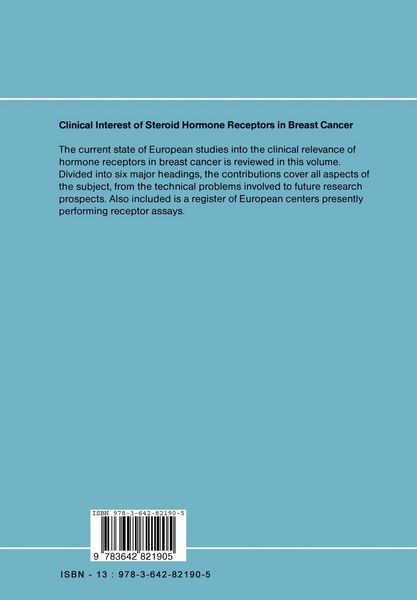 Produktbild: Clinical Interest of Steroid Hormone Receptors in Breast Cancer