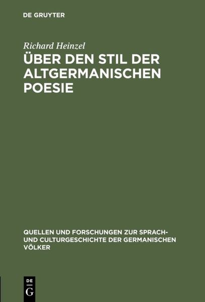 Produktbild: &Uuml;ber den Stil der altgermanischen Poesie