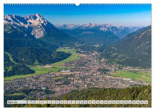 Produktbild: Garmisch-Partenkirchen - Zentrum des Werdenfelser Landes (Wandkalender 2026 DIN A2 quer), CALVENDO Monatskalender