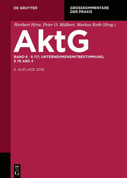 Produktbild: &sect; 117; MitbestR; Nachtrag &sect; 76 Abs 4