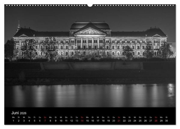 Produktbild: Dresden - Elbflorenz bei Nacht (hochwertiger Premium Wandkalender 2026 DIN A2 quer), Kunstdruck in Hochglanz