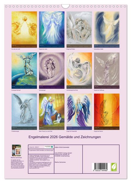 Produktbild: Engelmalerei 2026 Gem&auml;lde und Zeichnungen (Wandkalender 2026 DIN A3 hoch), CALVENDO Monatskalender