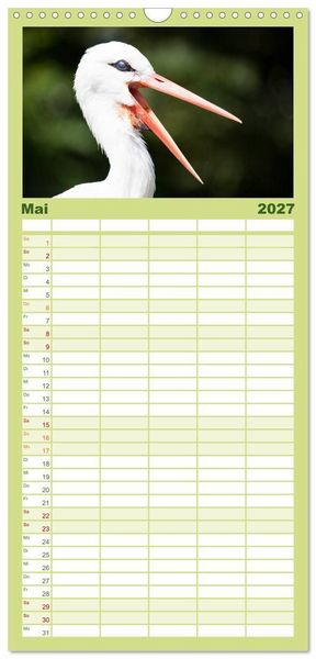 Produktbild: Familienplaner 2027 - Tierkalender 2027 mit 5 Spalten (Wandkalender, 21 x 45 cm) CALVENDO