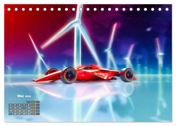 Produktbild: Formel E futuristisch (Tischkalender 2026 DIN A5 quer), CALVENDO Monatskalender