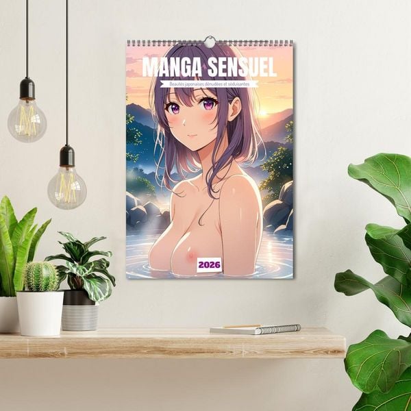 Produktbild: MANGA SENSUEL - Beaut&eacute;s japonaises d&eacute;nud&eacute;es et s&eacute;duisantes (Calendrier mural 2026 DIN A3 horizontal), CALVENDO calendrier mensuel