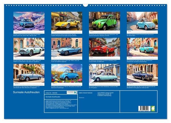 Produktbild: Surreale Autofreuden (Wandkalender 2026 DIN A2 quer), CALVENDO Monatskalender