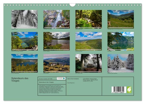 Produktbild: Splendeurs des Vosges (Calendrier mural 2026 DIN A3 vertical), CALVENDO calendrier mensuel