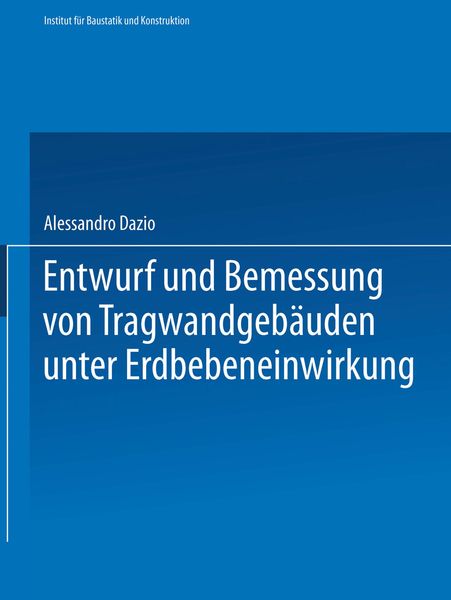 Produktbild: Entwurf und Bemessung von Tragwandgeb&auml;uden unter Erdbebeneinwirkung