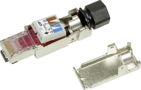 Produktbild: LogiLink MP0040 Feldkonfektionierbarer Stecker, Cat.6A, geschirmt, PrimeLine MP0040 Schwarz, Silber 1 St.