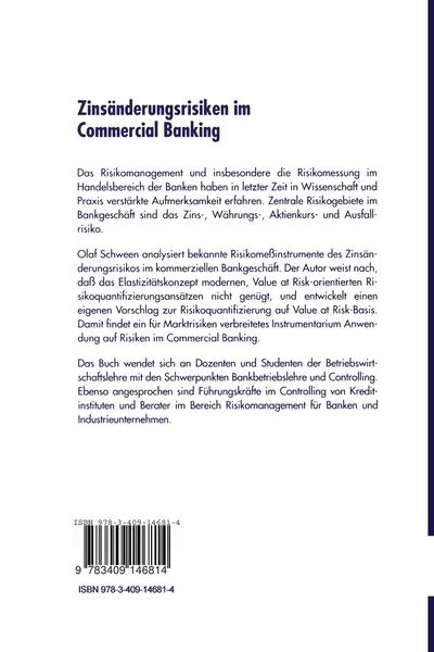 Produktbild: Zins&auml;nderungsrisiken im Commercial Banking