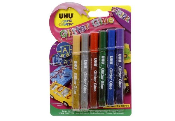 UHU Glitter Glue Original original colours 6 Stck