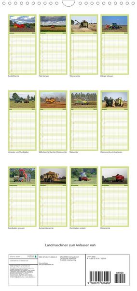 Produktbild: Familienplaner Landmaschinen zum Anfassen nah (Wandkalender 2022 , 21 cm x 45 cm, hoch)