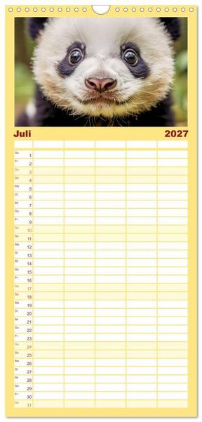 Produktbild: Familienplaner 2027 - Babys der Wildnis mit 5 Spalten (Wandkalender, 21 x 45 cm) CALVENDO