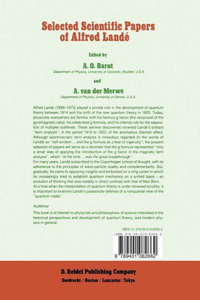 Produktbild: Selected Scientific Papers of Alfred Land&eacute;