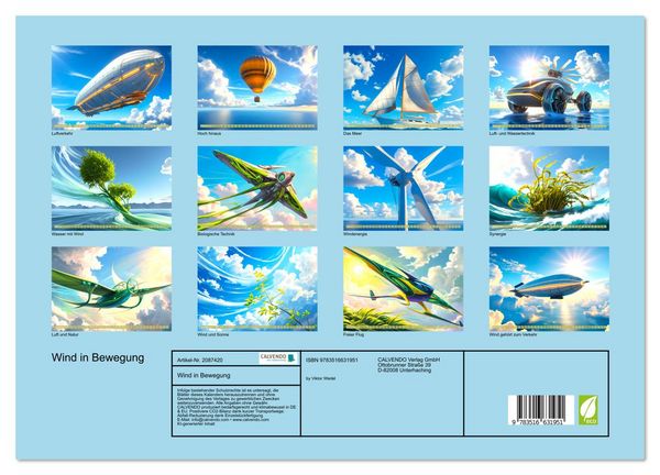 Produktbild: Wind in Bewegung (hochwertiger Premium Wandkalender 2026 DIN A2 quer), Kunstdruck in Hochglanz