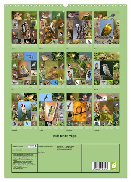 Produktbild: Alles f&uuml;r die V&ouml;gel (hochwertiger Premium Wandkalender 2026 DIN A2 hoch), Kunstdruck in Hochglanz