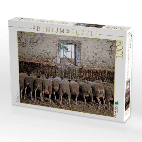 Produktbild: CALVENDO Puzzle Schafe am Trog | 1000 Teile Lege-Gr&ouml;&szlig;e 64x48cm Foto-Puzzle f&uuml;r gl&uuml;ckliche Stunden