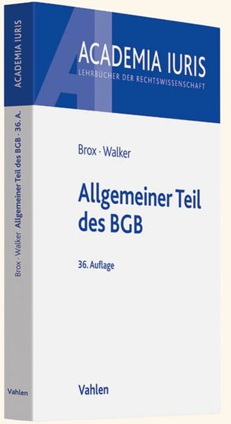 Produktbild: Allgemeiner Teil des BGB