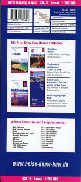 Produktbild: Reise Know-How Landkarte USA 12, Hawaii 1 : 200 000