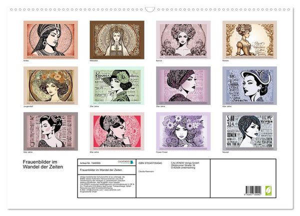 Produktbild: Frauenbilder im Wandel der Zeiten (Wandkalender 2026 DIN A2 quer), CALVENDO Monatskalender