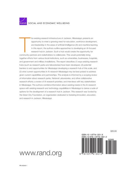 Produktbild: Opportunities for an Artificial Intelligence-Focused Research Hub in Jackson, Mississippi