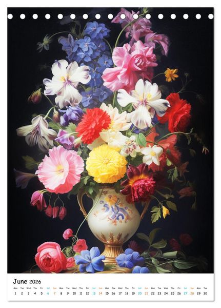 Produktbild: Blossoms & Vases (Desk Calendar 2026 DIN A5 portrait), CALVENDO 12 Month DeskCalendar