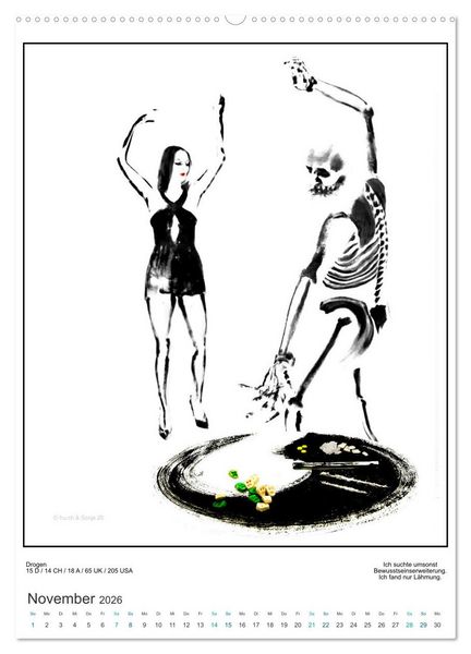 Produktbild: Totentanz Damenwahl Haiku Zenga Photo (hochwertiger Premium Wandkalender 2026 DIN A2 hoch), Kunstdruck in Hochglanz