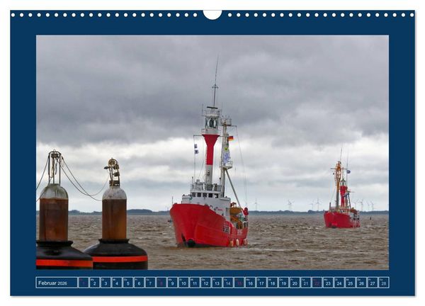 Produktbild: Feuerschiffe - Borkum Riff - Elbe 1 - Deutsche Bucht (Wandkalender 2026 DIN A3 quer), CALVENDO Monatskalender