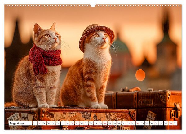 Produktbild: Katzenkalender - S&uuml;&szlig;e Katzen begleiten dich durch alle Jahreszeiten (Wandkalender 2026 DIN A2 quer), CALVENDO Monatskalender