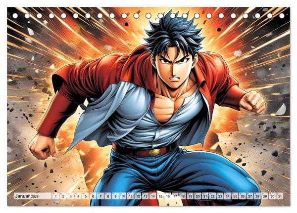 Produktbild: Manga Action Heroes (Tischkalender 2026 DIN A5 quer), CALVENDO Monatskalender
