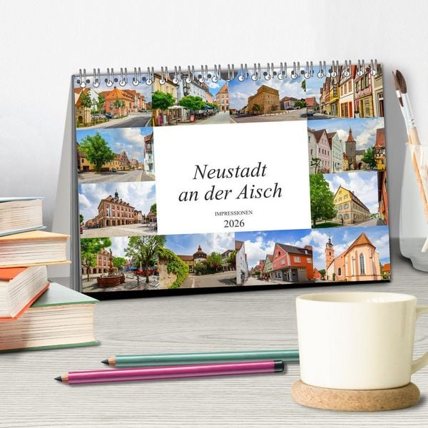 Produktbild: Neustadt an der Aisch Impressionen (Tischkalender 2026 DIN A5 quer), CALVENDO Monatskalender